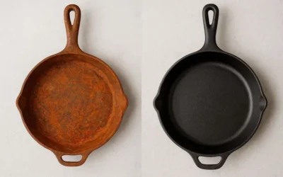 Proceso de curado sartén de hierro paso a paso