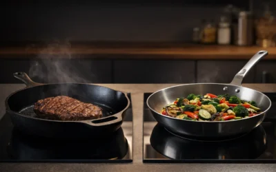 Comparativa entre sartenes Lodge de hierro fundido y De Buyer de acero al carbono